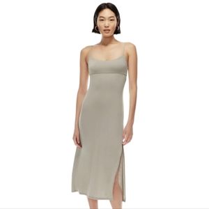 Aritzia Wilfred Dreamweaver Pink Midi Slit Midi Dress sz XL NWT